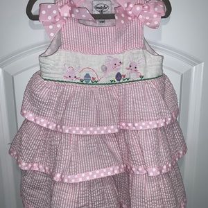 Mud Pie Smocked Easter Bunny Dress